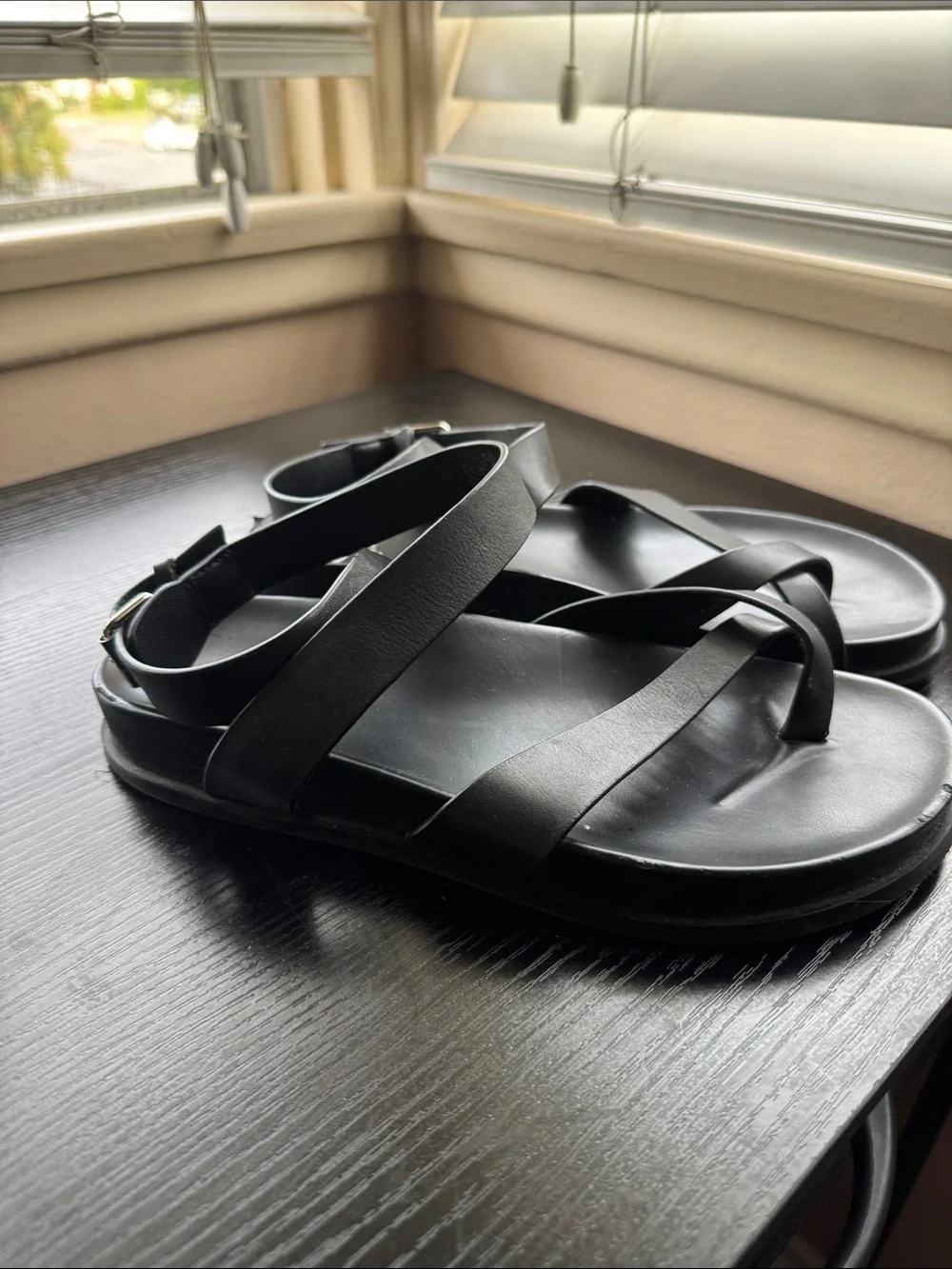 Marc Fisher Black Crisscross Ankle-Strap Sandals